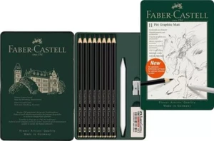 Faber-Castell Art & Graphic Pitt Graphite Matt Pencil, Matt Graphite, Tin of 11 - Picture 1 of 9