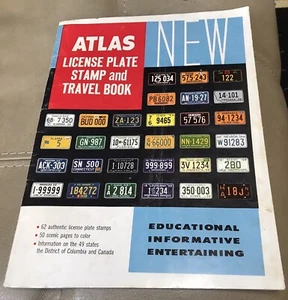 Vintage 1959 Atlas License Plate Stamp and Travel Book - Picture 1 of 10