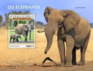 Djibouti 2019 MNH Wild Animals Stamps Elephants African Elephant 1v S/S - Picture 1 of 1