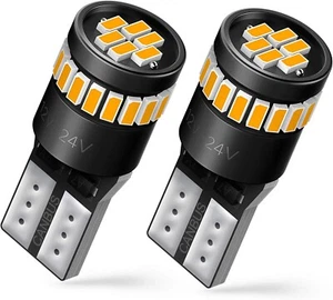 194 LED Bulb Amber Yellow 168 2825 W5W T10 Wedge 24-SMD 3014 Chipsets Replacemen - Picture 1 of 7