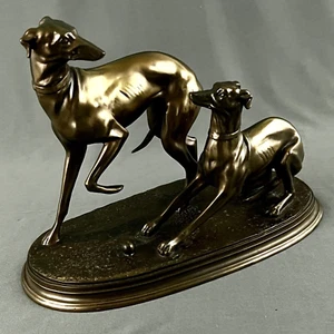 Oliver Tupton Sculpture Whippets Greyhounds Cold Cast Bronze Resin 7.5 x 10 in - Picture 1 of 8