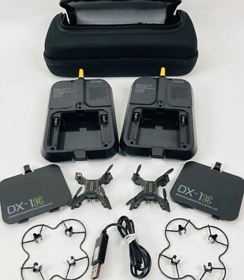 Sharper Image Auto Pilot DX-1 Micro Drone X2 Drones w/ Controllers Case Working - Image 1 of 4