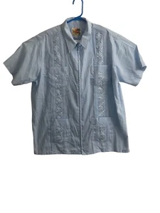 The Original Haband Guayabera Herren Cuban Shirt Large Kurzarm Gebraucht - Bild 1 von 7