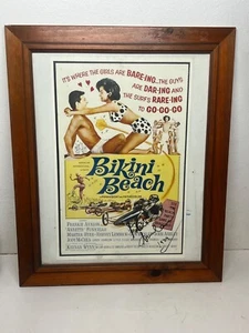Hand signed Frankie Avalon Bikini Beach framed daybill - Picture 1 of 5