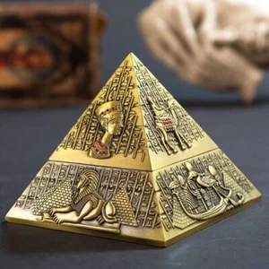 Metal Pyramid Ashtray Vintage Egyptian Style Cigarette Tobacco Ash Tray Holder - Bild 1 von 5