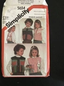 #5634 Simplicity vintage vest childrens sewing pattern size 3 - Picture 1 of 4