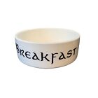 Breakfast Dog Bowl - 6" White Ceramic Pet Bowl - Dog Cat Bowl - Tiny Fade on F