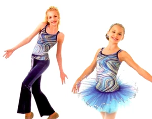 Side By Side Adult Large Dance Costume 3 in One 1-Leotard 1-Tutu & 1-Pants - Picture 1 of 5