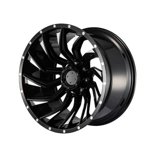 22 X 12 In Gloss Black Milling Wheels Rim 5x135 / 5x139.7 Wheel ET -44 CB 110 - Picture 1 of 9