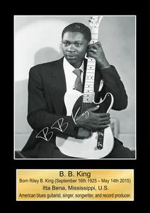 BB KING Sport Signed Photo Reproduction Posters Print Wall Art A3,A4,A5 - Picture 1 of 1