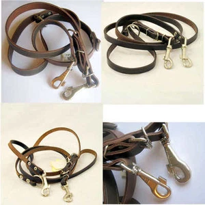 Führleine Hundeleine Leder Farbe braun dreifach verstellbar 220cm lang 4 Breiten - Bild 1 von 7