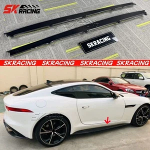 2PCS Carbon Fiber Sideskirts Side Skirt Lip Cover Fits 2014-2020 Jaguar F Type - Picture 1 of 19
