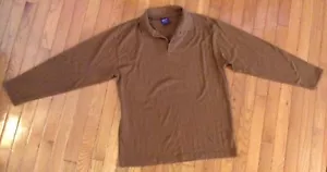EZ’s by Haggar Long Sleeve Brown Collared Polo Henley Shirt Size Medium - Picture 1 of 4