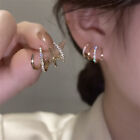 18k Yellow Gold Plated Elegant Women Cubic Zirconia Stud Earrings Jewelry Gifts