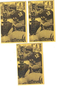 3 1975 PITTSBURGH STEELERS SUPER BOWL 10 X CHAMP POCKET SCHEDULES BRADSHAW COVER - Picture 1 of 2