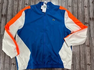 Lacoste Sport Zip Up Jacket Logo Color Blue orange Size 3XL NWT MSPR 240 - Picture 1 of 9