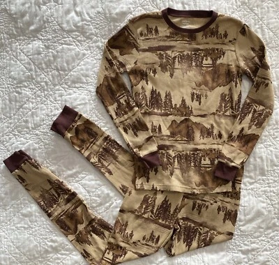 Juego de pijama Carter's 2 piezas, tamaño: 14, marrón, textura gofre Foto 1 de 3