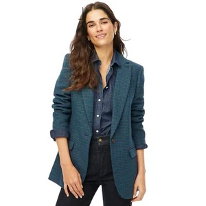 NWOT J. Crew Factory Relaxed One-Button Wool Plaid Blazer Style #CC684 Size 10 - Picture 1 of 12