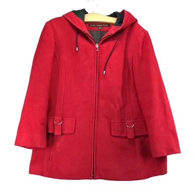 Abrigo de lana Fleet Street para mujer talla L con capucha cremallera completa bolsillos con solapa Foto 1 de 4