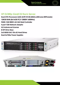 Server HP DL380p G8 Dual CPU xeon E5-2600/RAM 128GB-256GB/2xDisk 300GB SAS - Picture 1 of 8