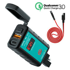 Motorcycle SAE To USB QC3.0 Type C PD Fast Charger With Voltage Display For ATV