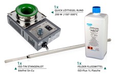 Kabel Verzinnungsset mit QUICK Löttiegel Ø36 mm + Stangenlot + Kabelflussmittel