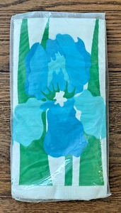 NOS Tovaglioli di carta vintage retrò 1979 blu verde floreale 12, 3 strati 12x17" - Foto 1 di 3