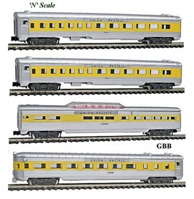 N 1:160 Scale UNION PACIFIC 4 Car Passenger Set MODEL POWER New in Box - Image 1 of 4