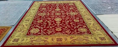 红色/金色 9 英尺 - 6 英寸 x 13 英尺 - 6 英寸背着色地毯,降价 1172778448 AT312C-10 — 第 1/4 张图片