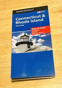 Connecticut, Rhode Island, Easy-to-Fold Laminated Map, Rand McNally - Imagen 1 de 2