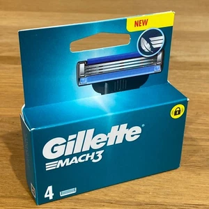 🟢 Gillette Mach 3 Razor Blades Pack of 4 Refills 100% Original - Picture 1 of 17