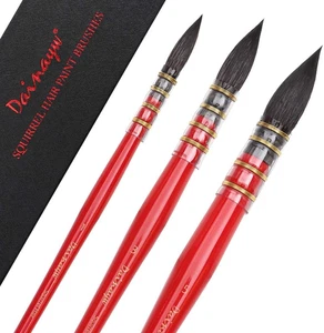 Pennelli Professionali per Pittura Acquerello, Set Pennelli per Pittura Capelli Scoiattolo Rotondo Scoiattolo f - Foto 1 di 7
