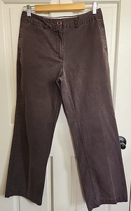 Talbots Brown Chino Pants Womens Size 10P 29x28 Distressed Stretch 34-35468 - Picture 1 of 6