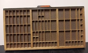 SPEDIZIONE GRATUITA tipografia antica stampanti cassetto cal case scatola ombra 17x32 44 - Foto 1 di 6