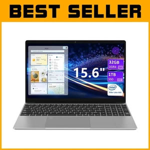 N95 Processor Laptop 15.6" 32GB RAM 1TB SSD Silver - Picture 1 of 10