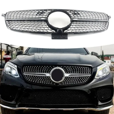 Rejilla del radiador delantero negra para Mercedes-Benz W166 GLE300/350/400/450 2016-2019 Foto 1 de 4