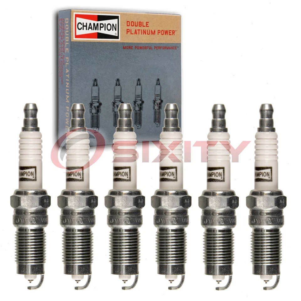 6 шт двойных платиновых свечей зажигания Champion для Lincoln Continental 1988-1994 годов выпуска nn - Изображение 1 из 4