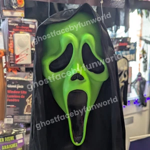 Acid Green Fluorescent Ghost Face Mask - EU 2025 - Fun World Scream - Picture 1 of 2
