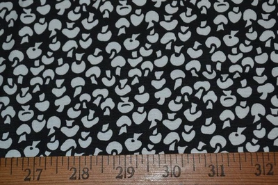 Cotton fabric light canvas, mushroom print, black & white, 45" x 2.25 yards - Image 1 of 4