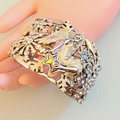 Pulsera brazalete ángel de Navidad KIRKS FOLLY K1296 MAGNÍFICOS ESMALTES BRILLA MÁS Foto 1 de 4