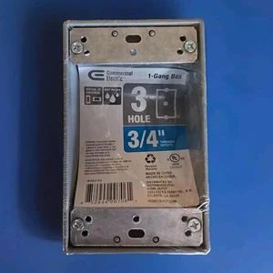 Kommerzielle elektrische 3 Loch 3/4" 1-Gang wetterfeste Box grau Metall 436 100  - Bild 1 von 6