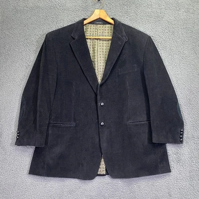 Lauren Ralph Lauren Mens Corduroy Blazer 50R Black 2 Button Elbow Pads Heritage - Image 1 of 4