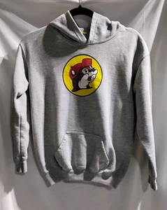 Bucees Hoodie Youth Large Gray Pullover Buc-ees Beaver Sweatshirt - Picture 1 of 9