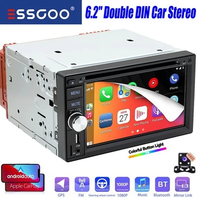 6.2" Double 2 DIN Head Unit Car Stereo Touch Screen Radio Bluetooth FM/TF/AUX - Image 1 of 4