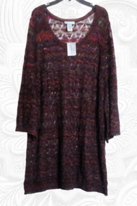 Catherines 2X (22/24W) Plus Size Maroon Pink Sweater - NWT - Picture 1 of 4