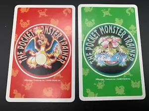 Charizard & Venusaur Red Green Back Lot Poker 1996 Pokemon x2 Cards Japan NM-LP - Zdjęcie 1 z 12