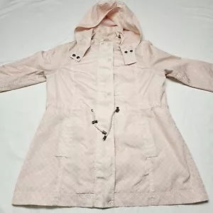 Soft Pink Womens Water Resistant Windbreaker Size Medium Hooded Long Sleeve - Picture 1 of 13