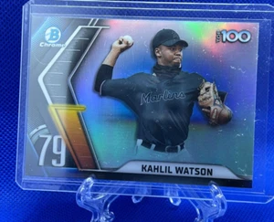 2022 Bowman Chrome Top 100 Prospect Kahlil Watson #BTP-79 Miami Marlins - Bild 1 von 2