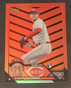 CASEY LEGUMINA RC - 2023 Topps Update - ORANGE & BLACK Parallel Card #US277 REDS