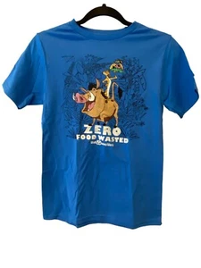 Disney Kids Tshirt XL Blue Cotton The Lion King Timon And Pumbaa Graphic Print - Picture 1 of 6